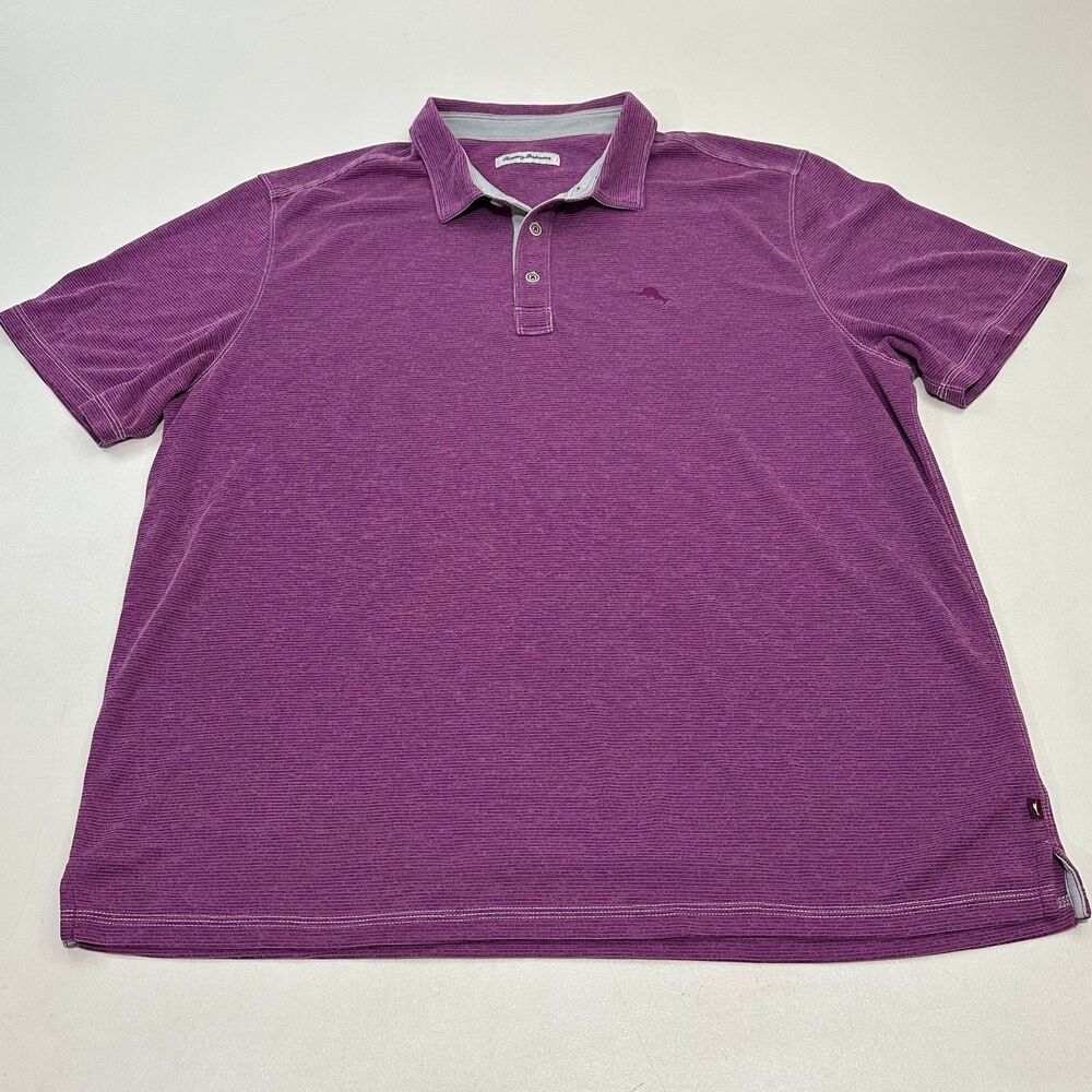 Tommy Bahama Men's Polo Shirt Purple Embroidered Logo, Size 2XL